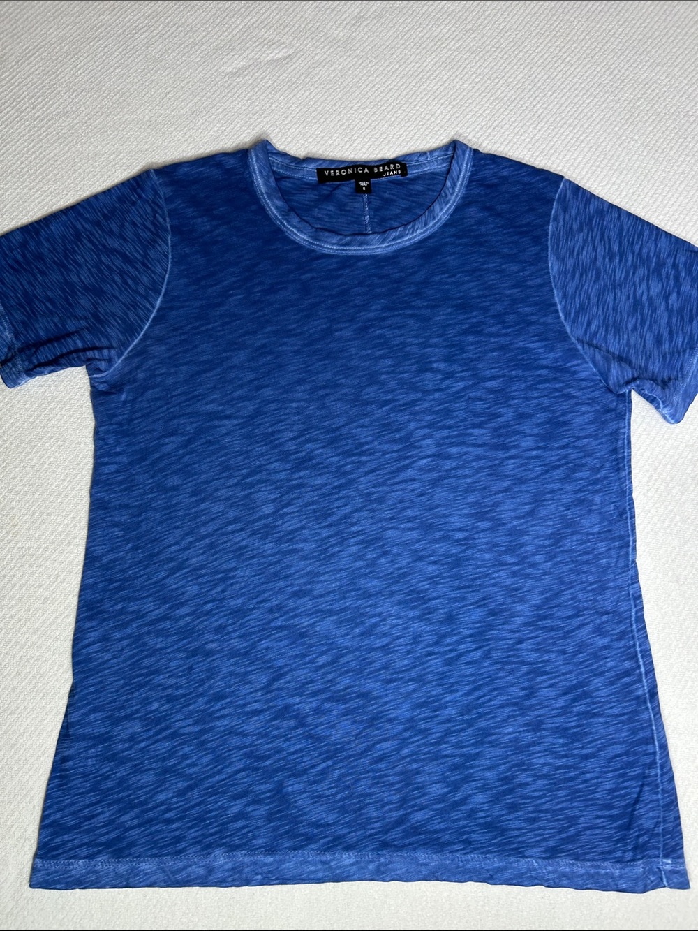 Veronica Beard Heathered Royal Blue Short-Sleeve Crew Tee